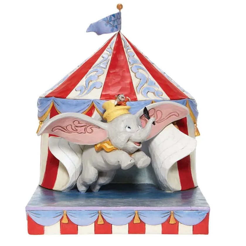 Objet decoratif Jim shore - 6008064 - Disney Traditions Dumbo Figurine de Tente de Cirque Multicolore Taille S