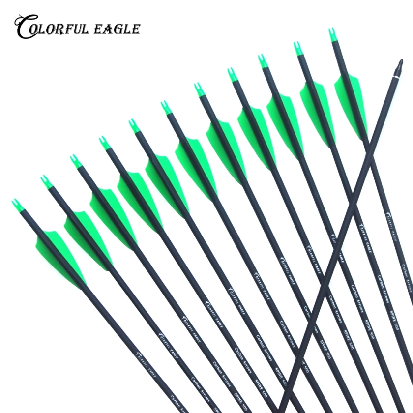 Replaceable 28"/30"/31"Carbon arrow,500 spine,Hunting & archery/compound bow/recurve bow Shooting Arrows - AliExpress