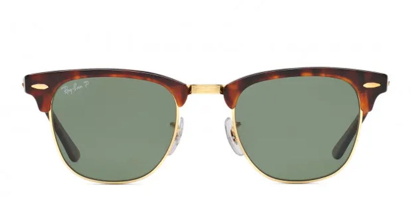 Ray-Ban RB3016 Clubmaster Tortoise/Gold/Green Sunglasses