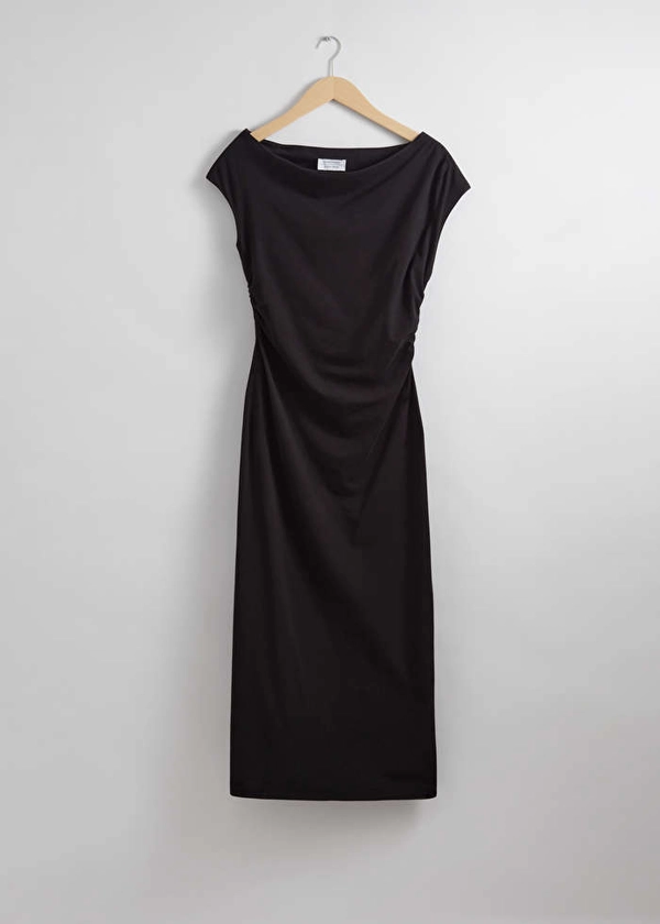 One-Shoulder Midi Dress - Black - & Other Stories GB