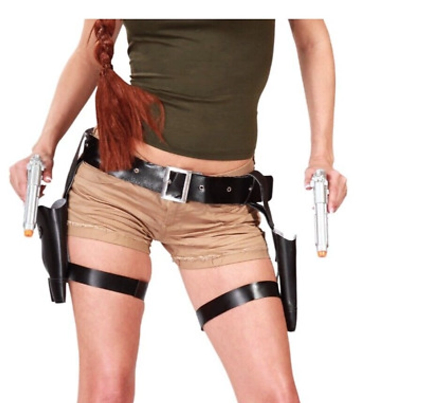 Double Holster with Guns Fancy Dress Props Costume Movie Star Fake Gun | eBay