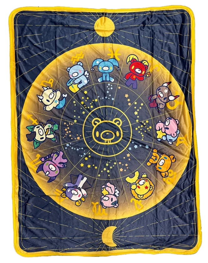 Gloomy Bear Zodiac Horoscope Throw Blanket