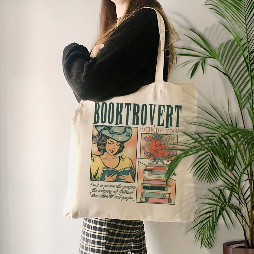 Booktrovert * Tote Bag - Foldable & Lightweight Shoulder Bag for Daily Commute, Shopping, and Beach Vacations - Perfect Gift for *