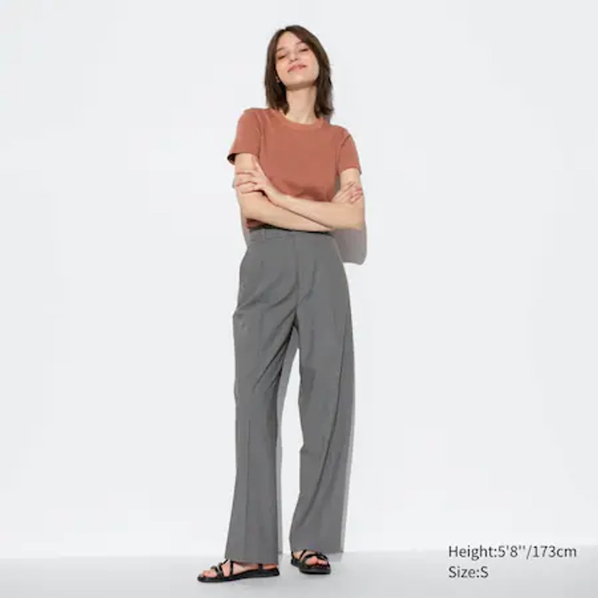 Pleated Wide Leg Trousers (Long) | UNIQLO EU