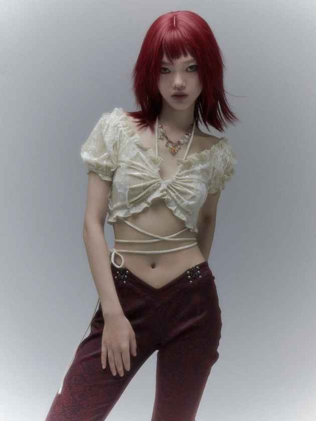 Straps Fungus Edge Crop Top