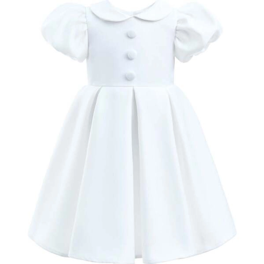 Barrymore Teacup Button Dress, Ivory - Tulleen Dresses | Maisonette