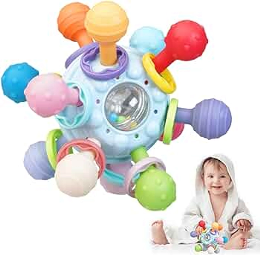 Joozmui Sensory Toys for Babies, Baby Toys 0-6 Months Montessori Toys for Babies 6-12 Months Baby Rattle Toddler Toys for 1 Year Old Boys Girls Baby Rattle Gifts Teething Toys