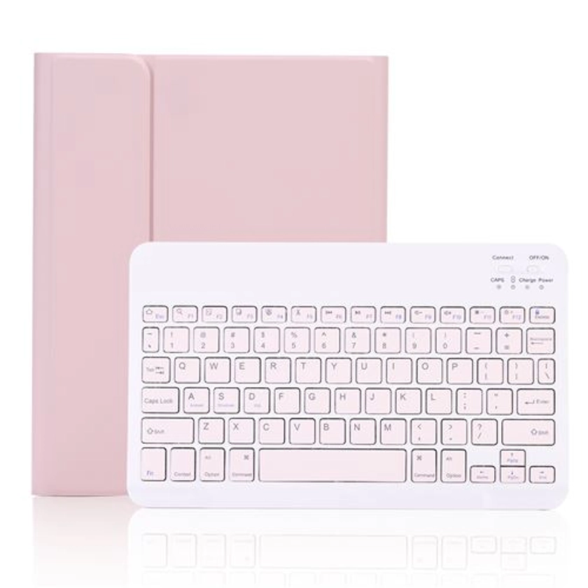 Étui de protection avec amovible bluetooth clavier pour Apple iPad 10.2 -Rose