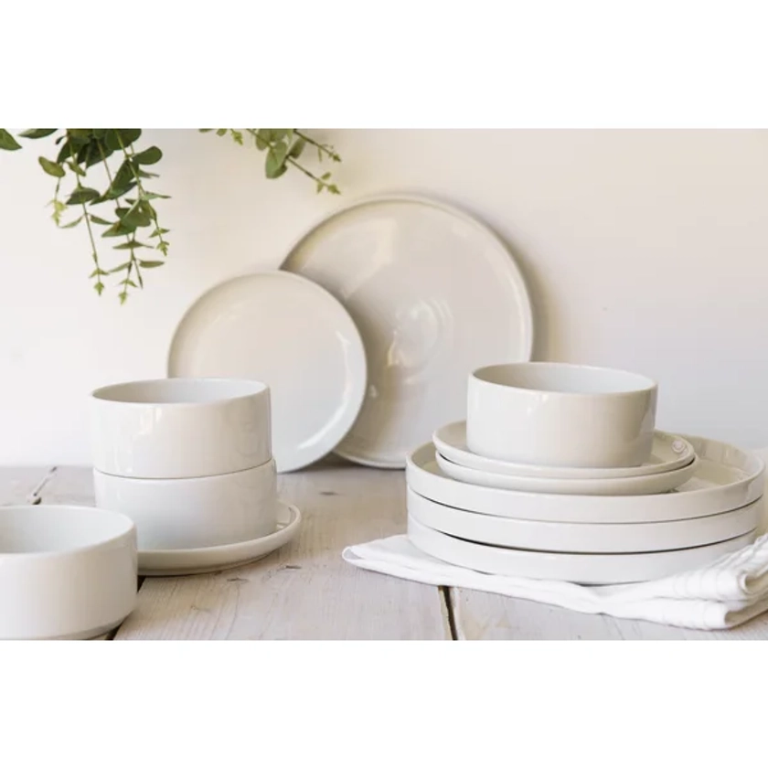 Camberlie 12 Piece Porcelain China Dinnerware Set - Service for 4