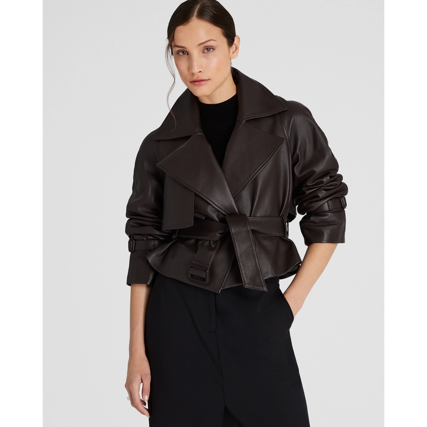 Cropped Leather Trench