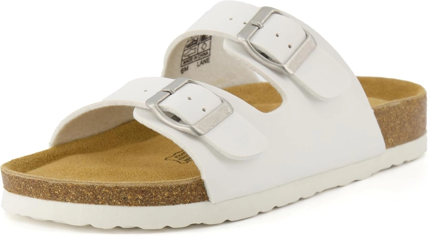 CUSHIONAIRE Women's Lane Cork Footbed Sandal With +Comfort