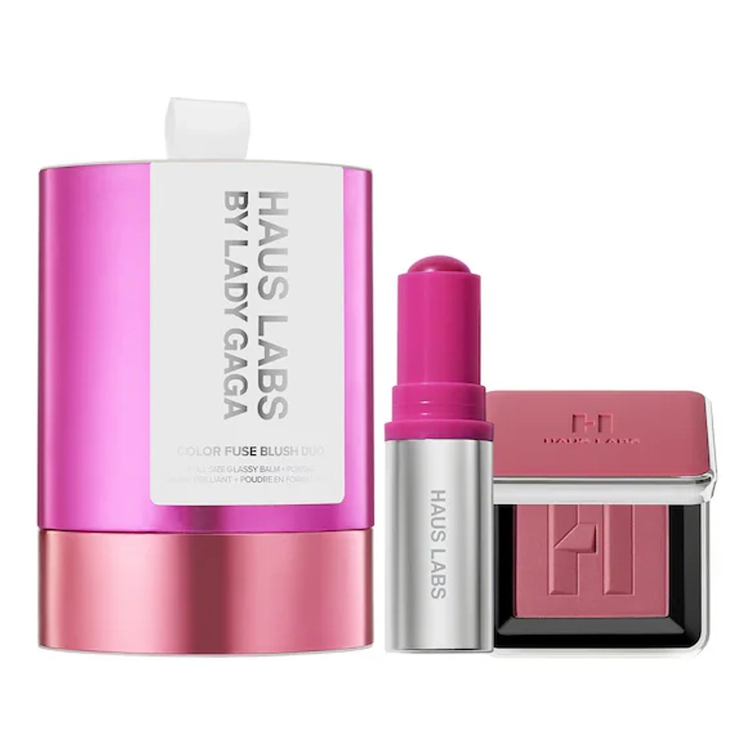 HAUS LABS BY LADY GAGA | COLOR FUSE INNOVATION GLASSY BALM + POWDER BLUSH DUO - Blush poudre et crème