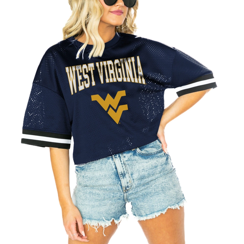 Women's Gameday Couture Navy West Virginia Mountaineers Game Face Fashion Jersey