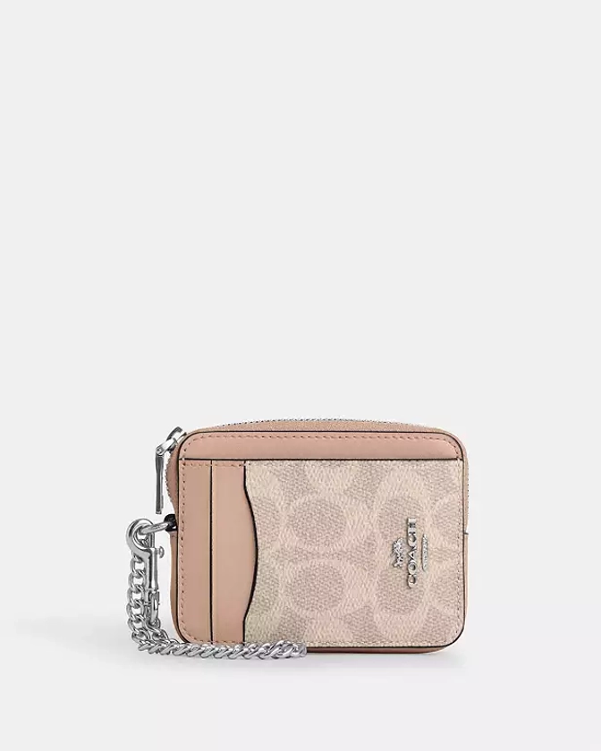 COACH® Outlet | Zip Card Case In Signature Canvas