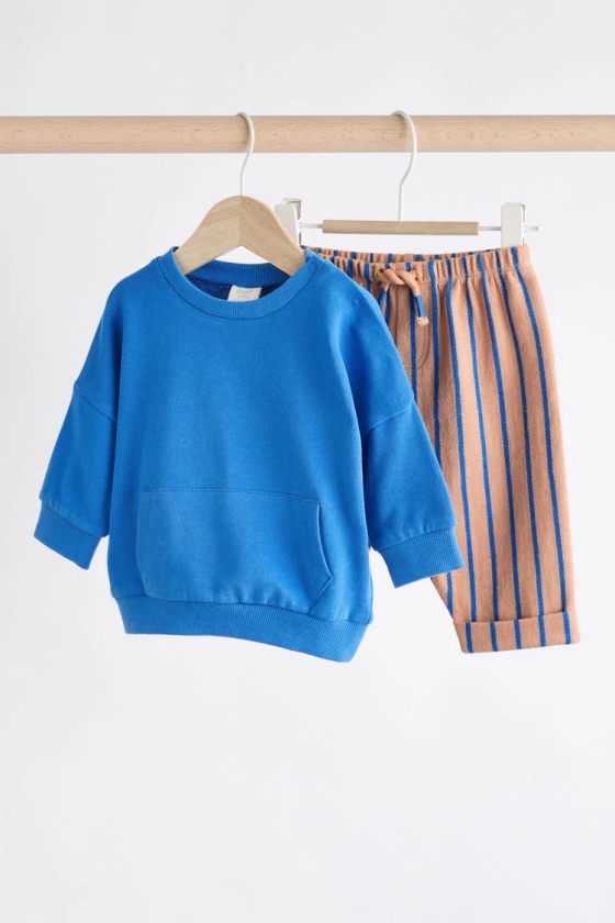 Buy Blue/Rust Baby Sweatshirt and Joggers Set from the Next UK online shop