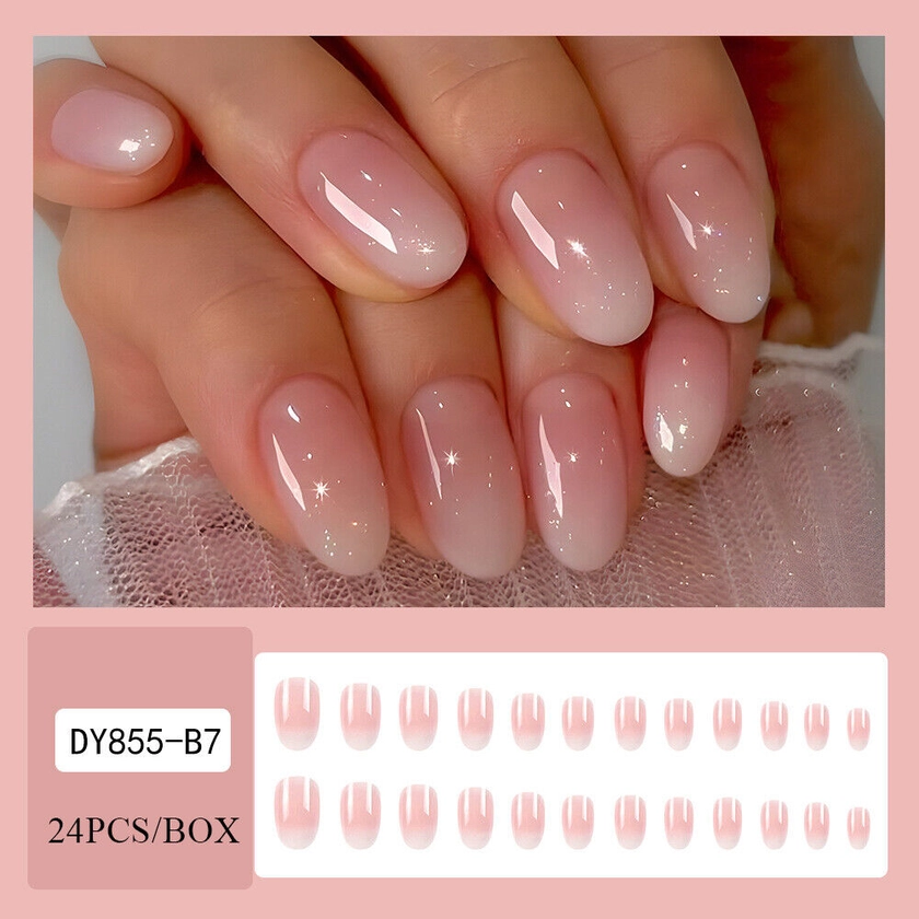 Press On Nails Nail Decor Nails Extension Pink White Gradient Detachable "