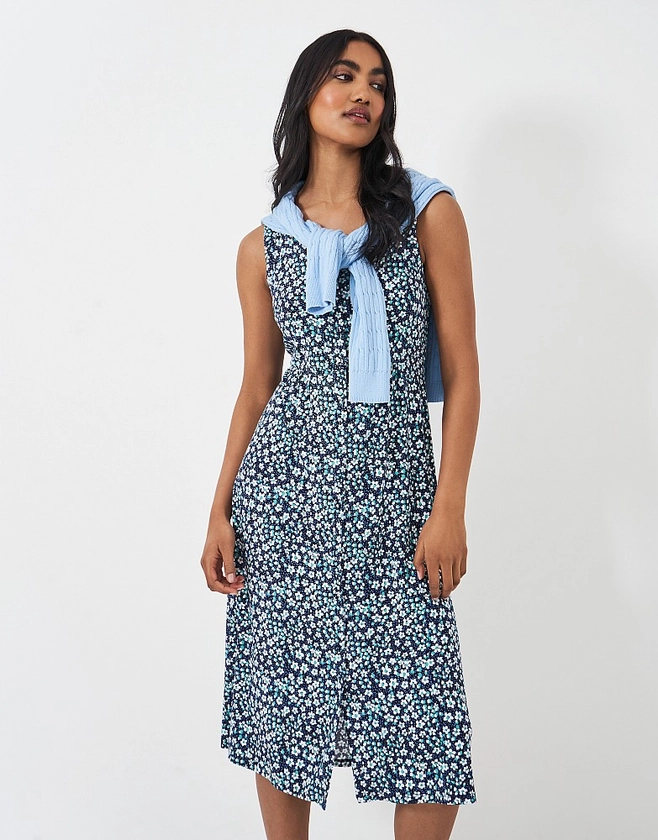 Women's Alyssa Sleeveless Button Through Jersey Dress from Crew Clothing Company