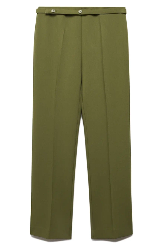Belted Straight Leg Ankle Pants