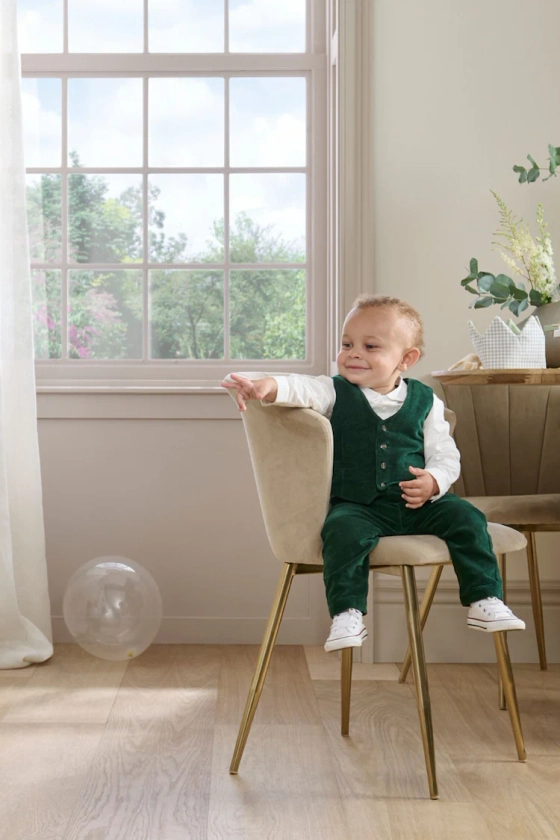 Buy Mamas and Papas Green Emerald Velour 100% Cotton 3 Piece Suit Set from the Next UK online shop