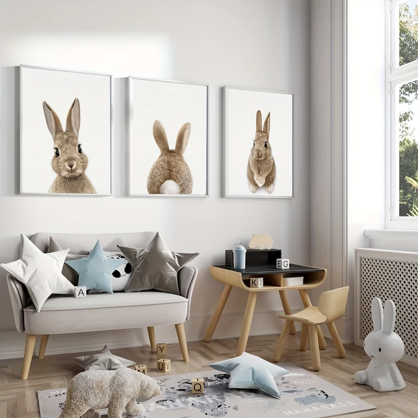 Canvas Poster Rabbit Art Prints - Temu United