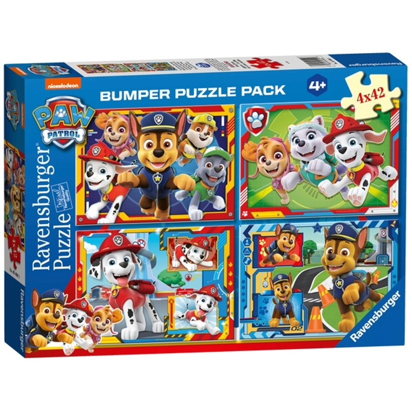 Ravensburger PAW Patrol 42-Piece Jigsaw 4 Puzzle Bumper Pack Assortment | Smyths Toys UK