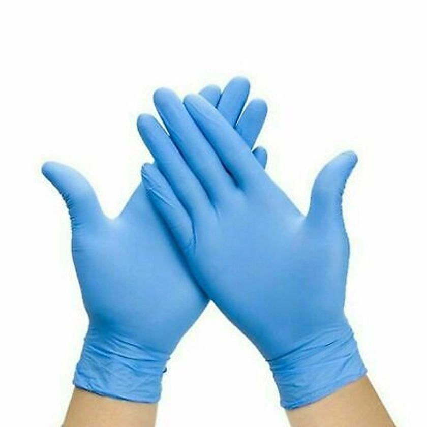 100 DISPOSABLE NITRILE GLOVES POWDER FREE MEDICA BLUE Medical Food S/M/L/XL 1000 | eBay