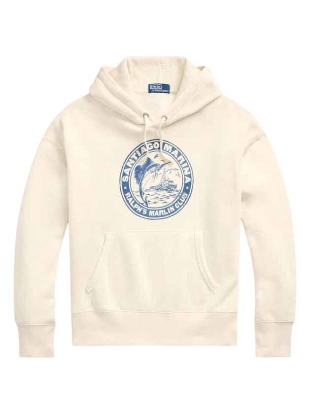 Shop Polo Ralph Lauren Graphic Cotton-Blend Fleece Hoodie | Saks Fifth Avenue