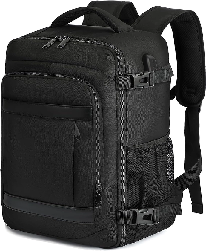 KLOSTAIN Baggage Cabine 40x20x25 pour Ryanair Sac à Dos Voyage Cabine Avion 20 L Femme Homme Bagage à Main Sac à Dos pour Ordinateur Portable Noir