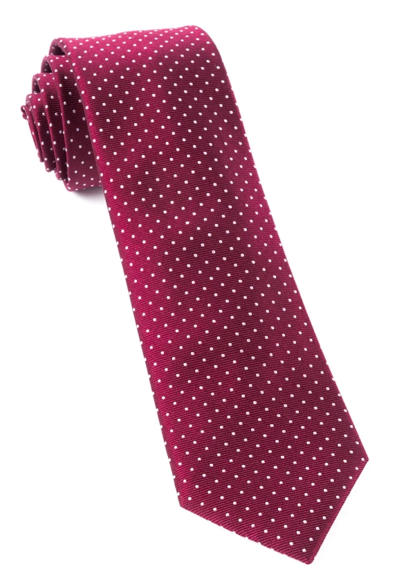 Mini Dots Burgundy Tie | Silk Ties | Tie Bar