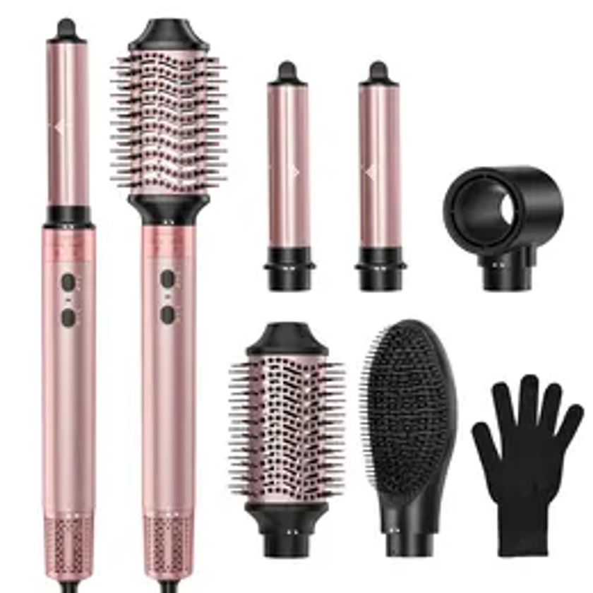 5 in 1 Curling Wand Set,Straightener Brush,Automatic Air Curling Iron,Hot/Cold Air Hair Styler for Fast Drying Curing Volumizing &Styling Best gift