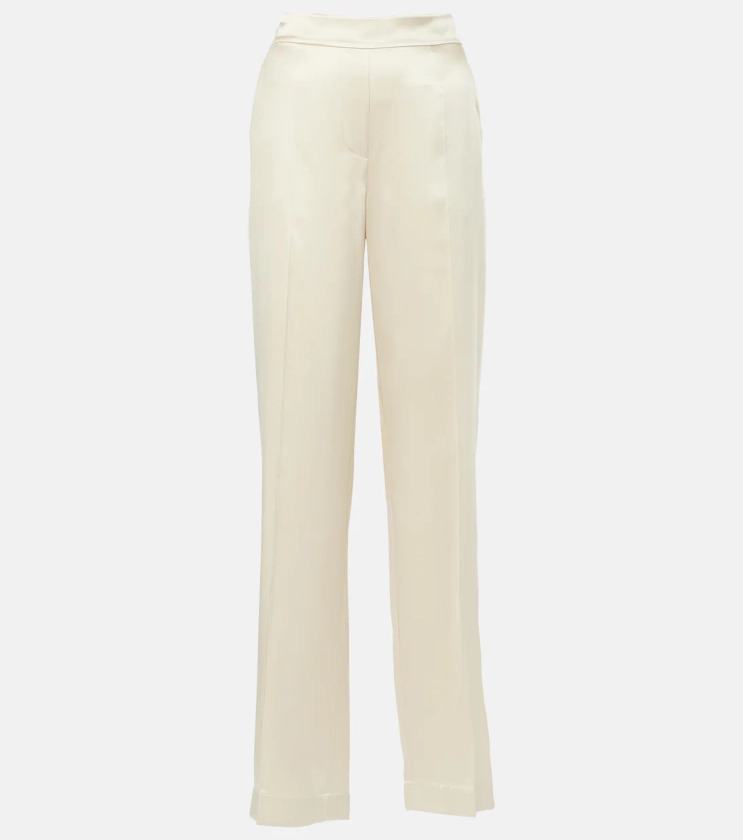 Tova mid-rise silk satin straight pants in neutrals - Joseph | Mytheresa