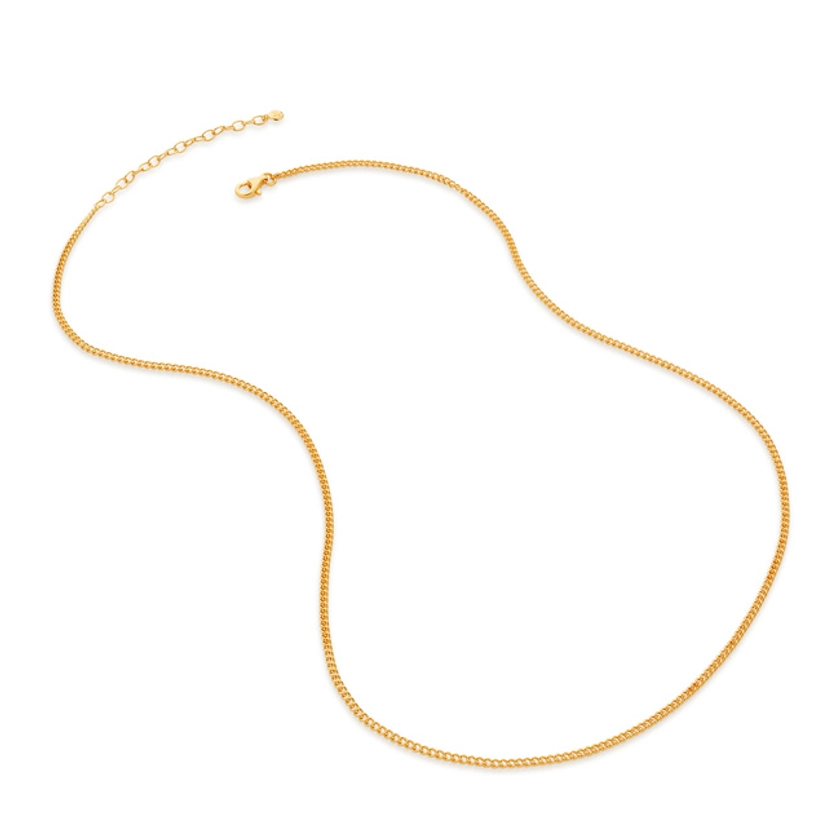 Gold Vermeil Curb Chain Necklace 46cm-50cm/18-20&#039;
