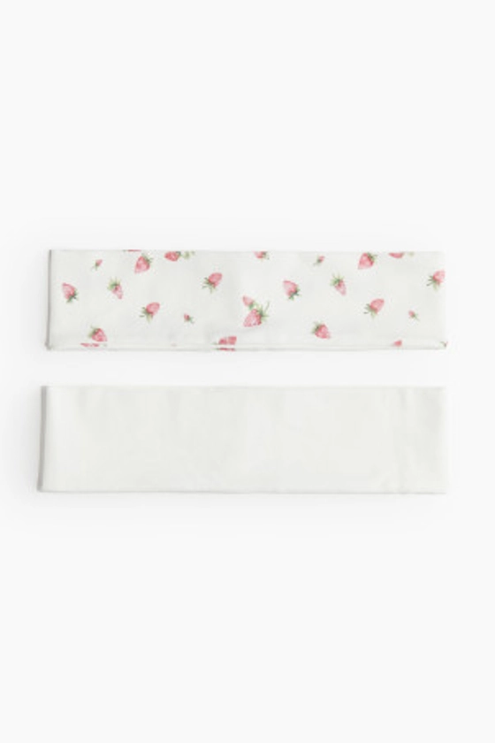 2-pack Jersey Headbands - Cream/floral - Ladies | H&M US