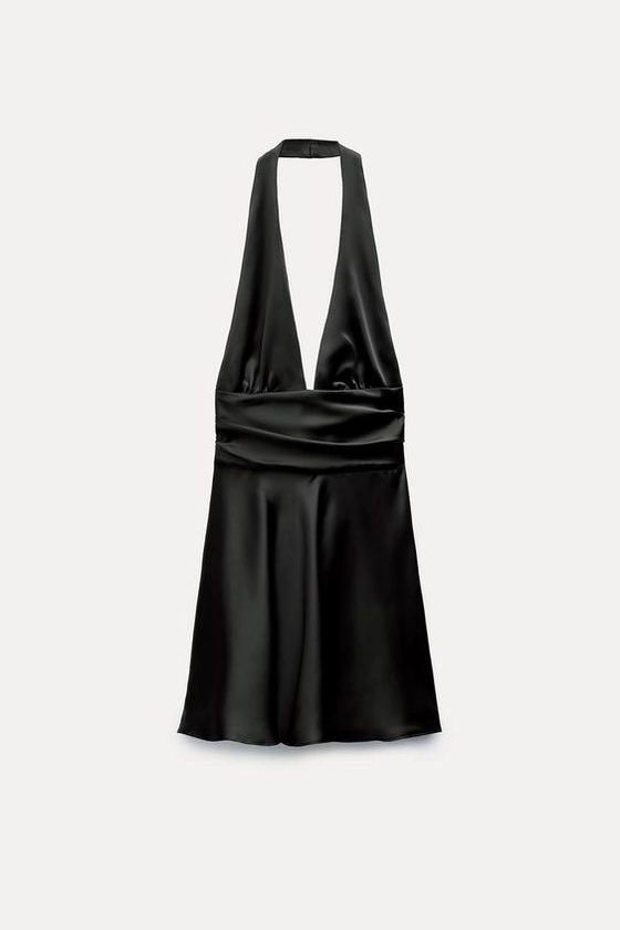 SATIN HALTER DRESS