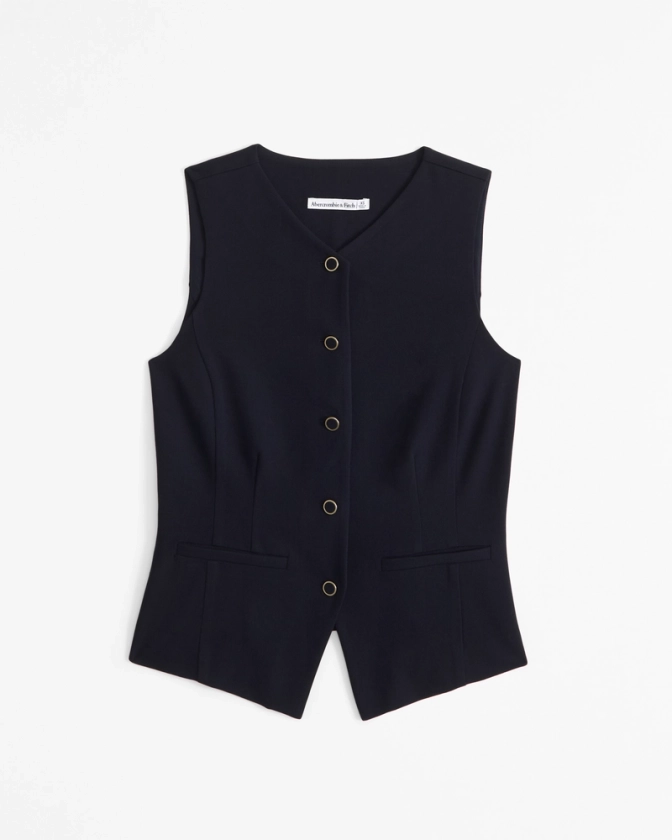 Women's High-Neck Tailored Vest | Women's New Arrivals | Abercrombie.com