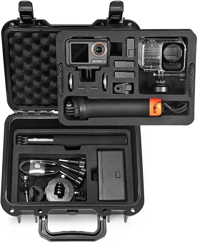 Lekufee Estuche Rígido Impermeable para dji Osmo Action 5 Pro,dji Osmo Action 4,dji Osmo Action 3 Combo y Accesorios (Solo Maleta)