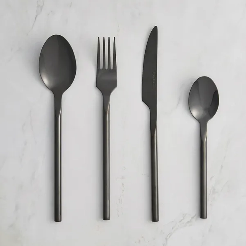 Montreal Black 16 Piece Cutlery set