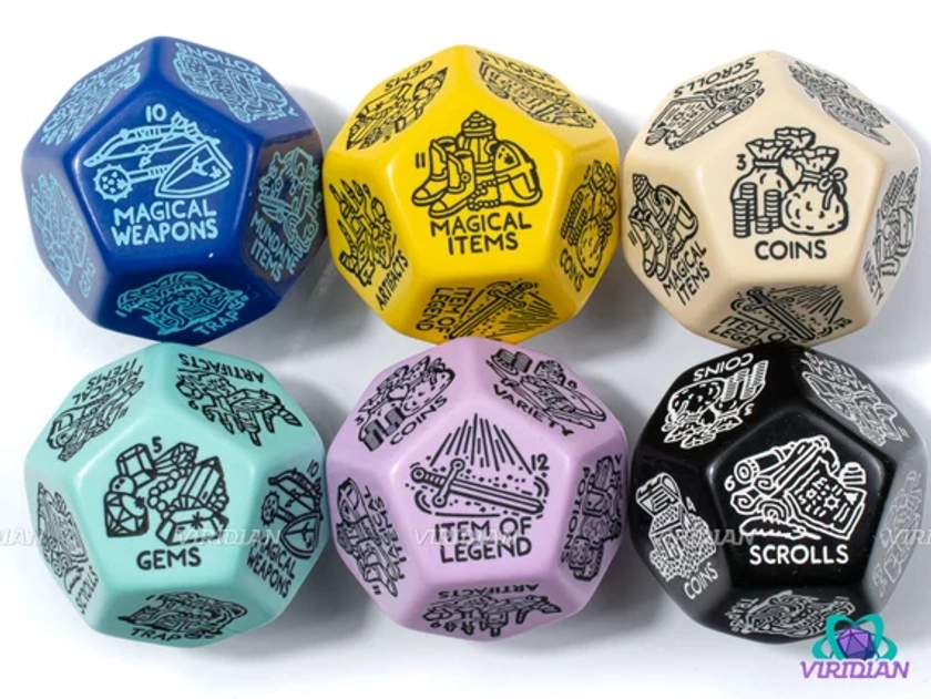 Treasure Generator Die 2.0 | Giant 30mm 12-Sided Random D&D Loot/Reward Die | Acrylic Die (1)