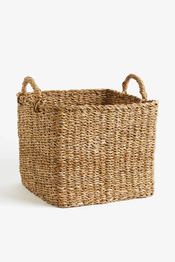 Grand panier de rangement tressé - Beige - Home All | H&M FR