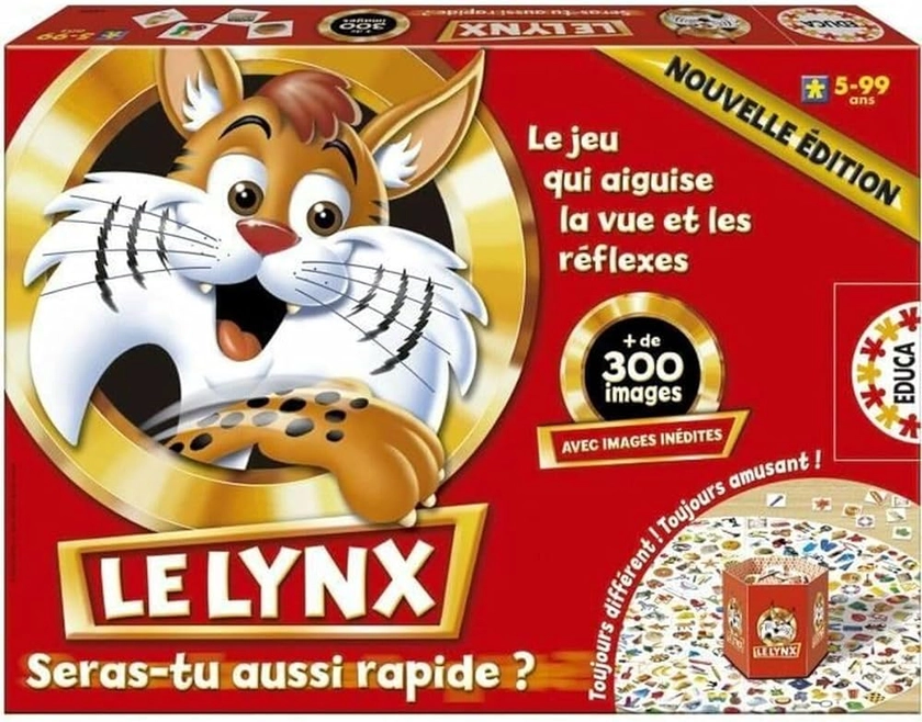 Educa - Le Lynx 300 Images Jeu de Societé | Renforce la memoire visuelle et Les réflexes, Plus 5 Ans (15346)