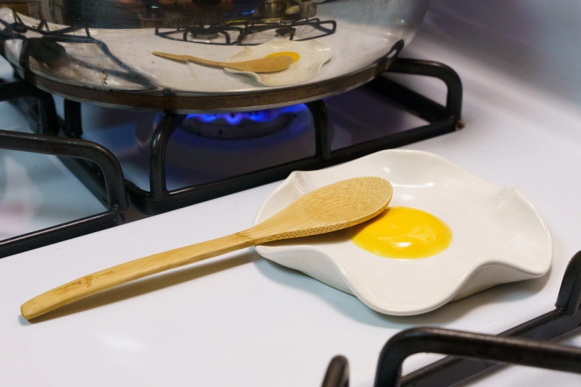 Fried Egg Spoon Rest Handmade Ceramic Kitchen Accessories 5 Wide - Etsy