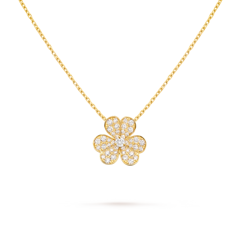 Frivole pendant, small model 18K yellow gold, Diamond - Van Cleef & Arpels