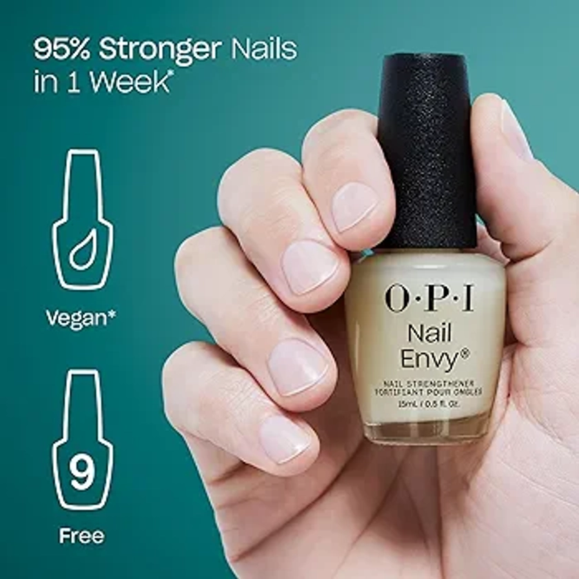 OPI Nail Envy, Nail Strengthening Treatment, Stronger Nails in 1 Week, Vegan Formula, 0.5 fl oz