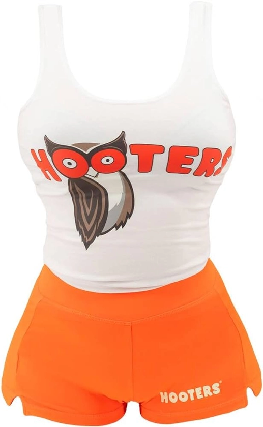 Ripple Junction Hooters Girl Iconic Waitress Outfit Includes Tank Top and Shorts Set Officially Licensed