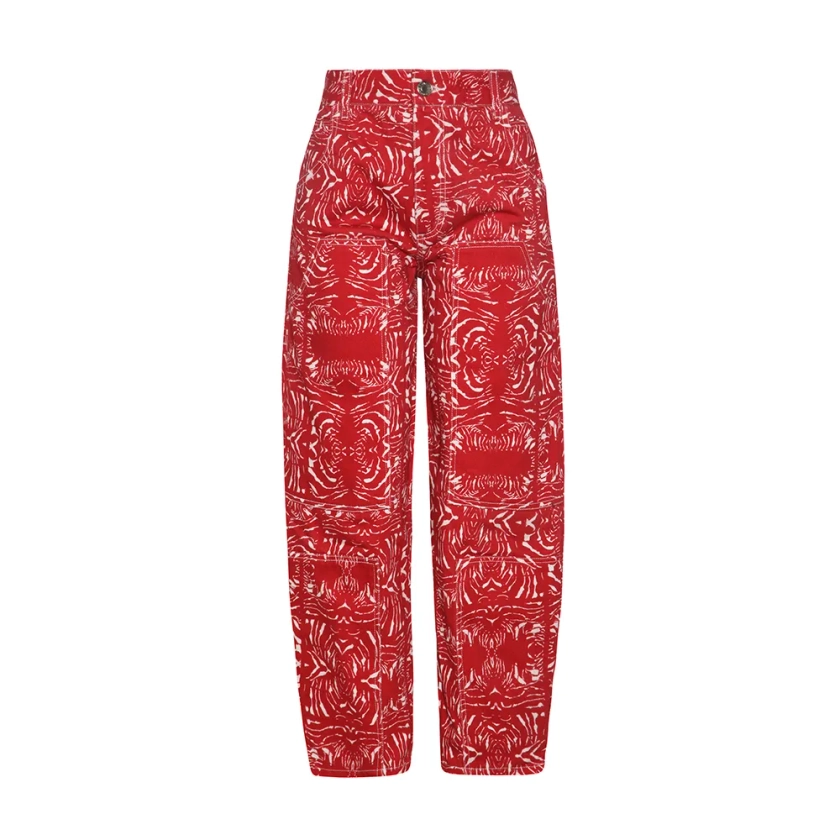 Calça Jeans Ester - Argile Vermelho Hibisco - ByNV | Loja Oficial