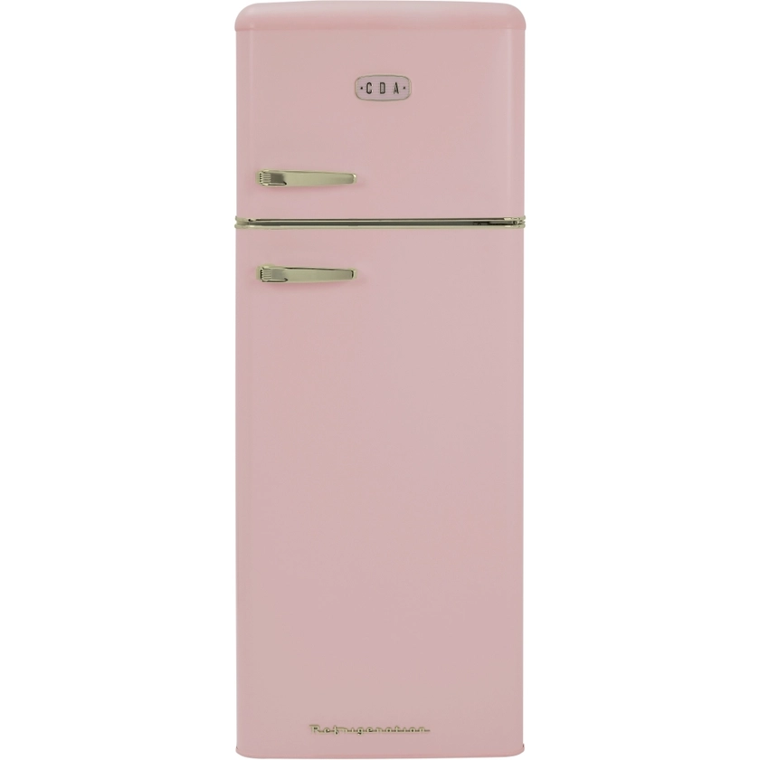 CDA Betty Tea Rose Retro Static Fridge Freezer, Pink (BETTYTEAROSE) | Marks Electrical