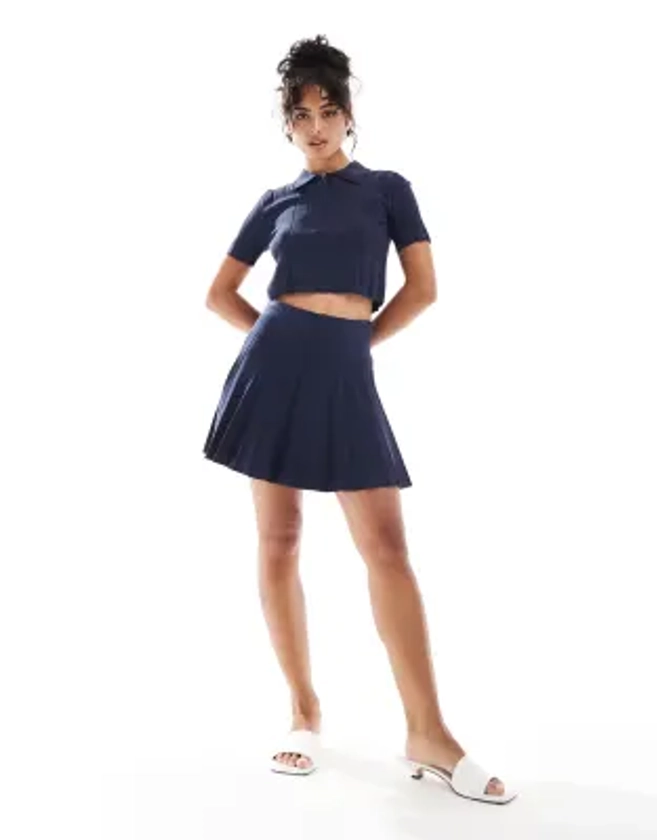 Mango - Mini-jupe d'ensemble - Bleu marine