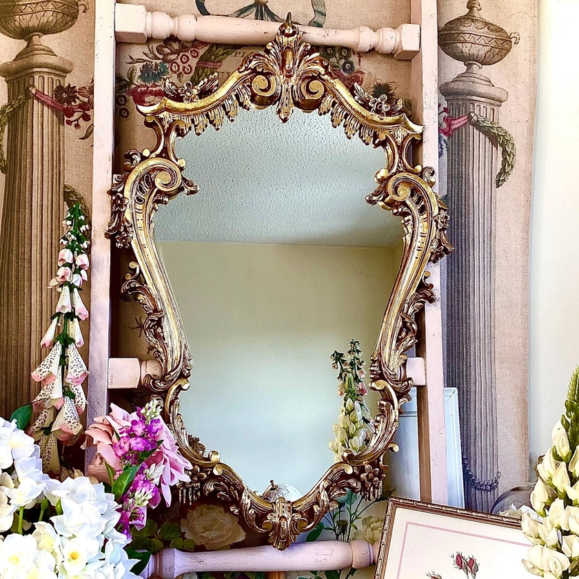 Stunning Large Vintage French Rococo Style Gold Framed Mirror. Vintage French Style Gilded Wall Mirror. - Etsy UK