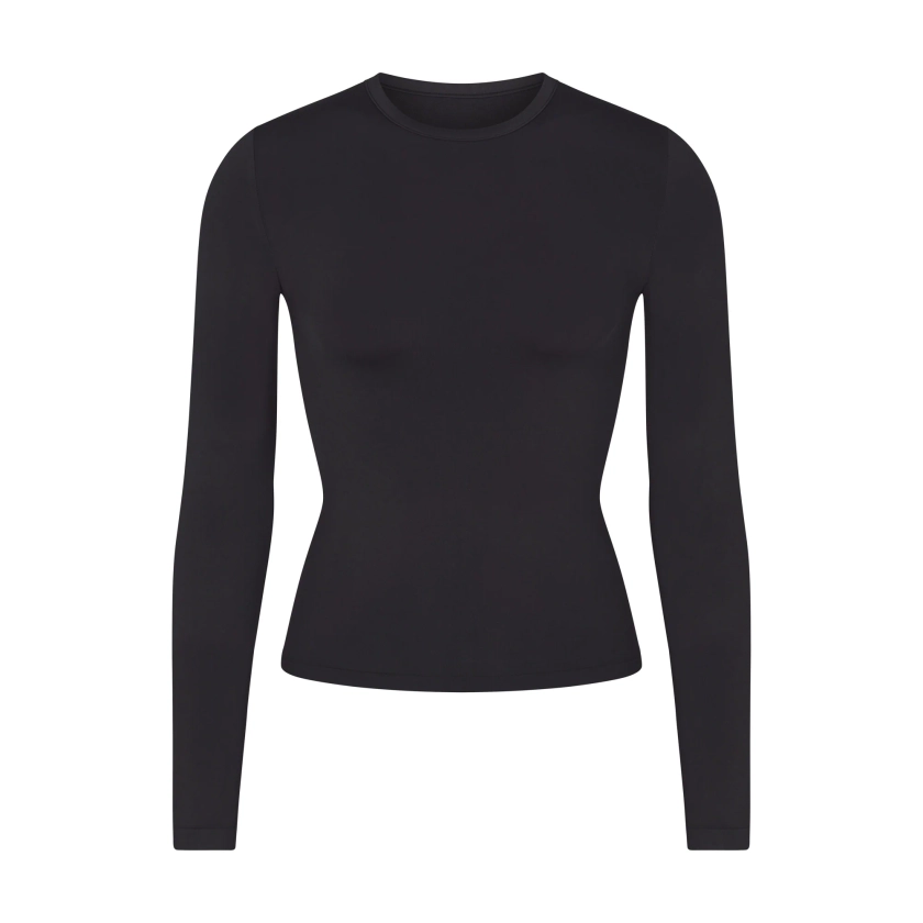 SOFT SMOOTHING SEAMLESS LONG SLEEVE T-SHIRT | ONYX