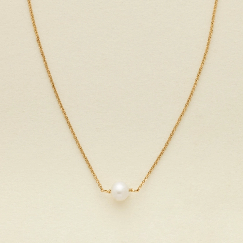 Made By Mary Pearl Choker Necklace | Simple, 14k Gold Filled, Delicate